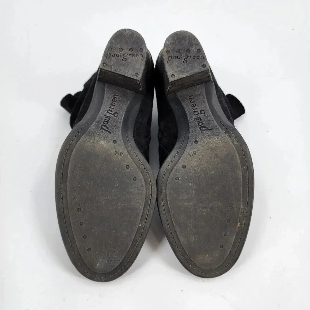 Paul Green Black Nubuck Sheridan Ankle Size Zip Comfort Chic Size 8‎